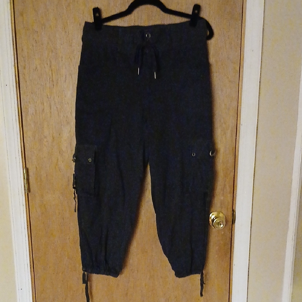Free People Black Cargo Track Joggers